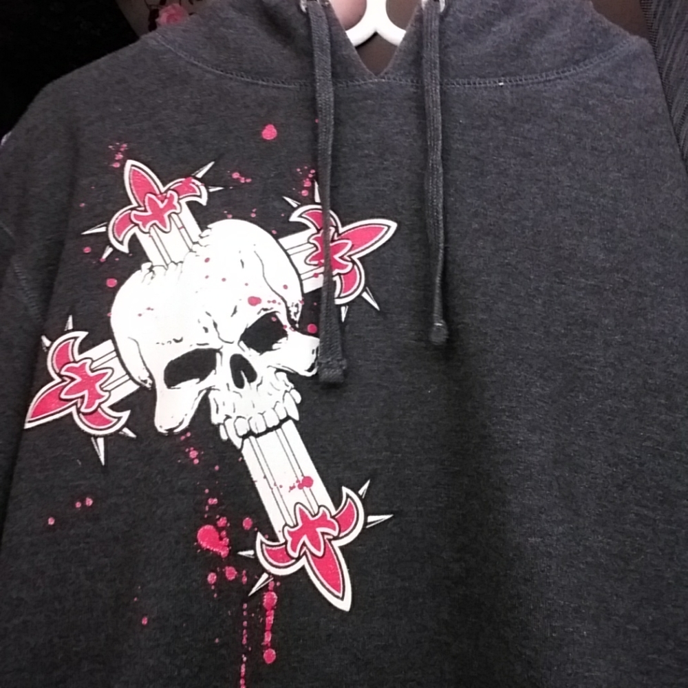 y2k goth skull hoodie